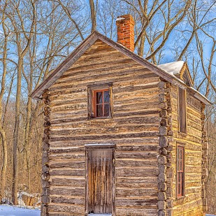 Cabin After Snow